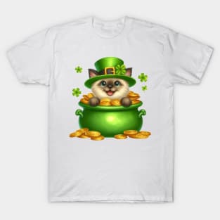 St Patricks Day Siamese Cat T-Shirt